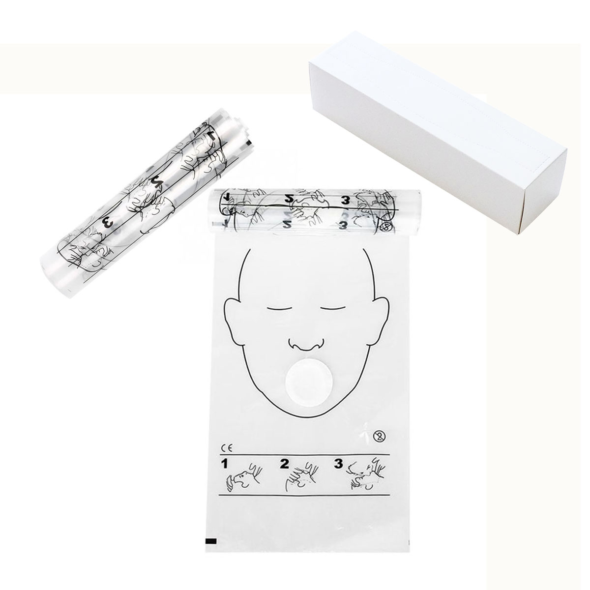 200 Rolls 36pcs/Roll CPR First aid Face Shield OneWayValeve For CPR